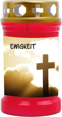 Obrázok produktu pre Hrobová sviečka červená, doba horenia: 40 hodín, motív: večnosť