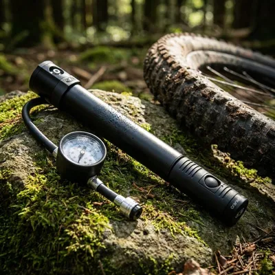 Produktbild von Crankbrothers Klic HV Handpumpe analoges Manometer inkl. Rahmenhalter Midnigh...