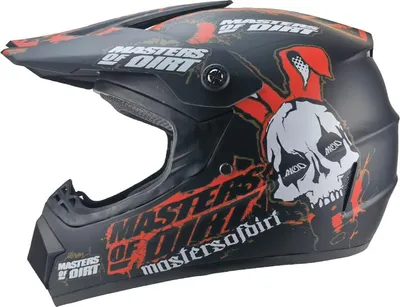 Produktbild von Crosshelm Helm Kinderhelm Motorradhelm Quad Masters of Dirt schwarz rot Größe S