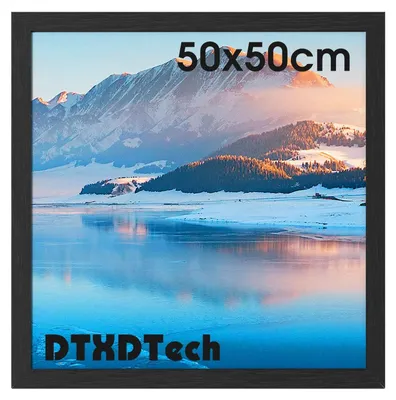 Obrázok produktu pre Solidchoice - Rám na fotografie, 50 x 50 cm, čierne drevo, na zavesenie na stenu