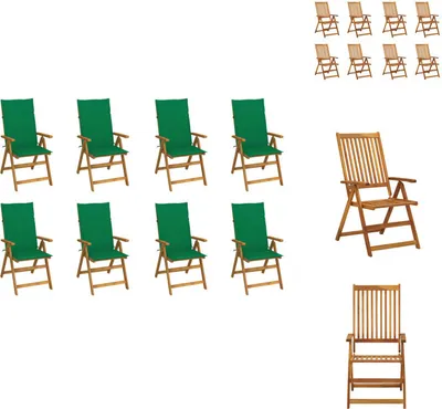 Produktbild von vidaXL Klappbare Gartenstühle mit Kissen 8 Stk. Massivholz Akazie -  Gartenstühle