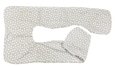 Produktbild von BabyUniverse Schwangerschaftskissenbezug Typ U, 100 % Baumwolle - Graue Herzen