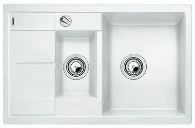 Zdjęcie produktu dla BLANCO METRA 6 S Compact, Zlew zamontowany na szczycie, Prostokątny, Biały, 2 mis(y), Prostokątny, 345 x 430 mm