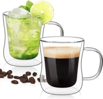 Produktbild von 2 x 350 ml Kaffeebecher Cappuccinokelche Espresso-Tassen