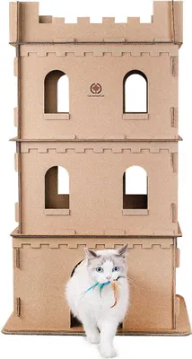 Produktbild von Katzenburg XL aus Wellpappe für Katzen · das Spielhaus