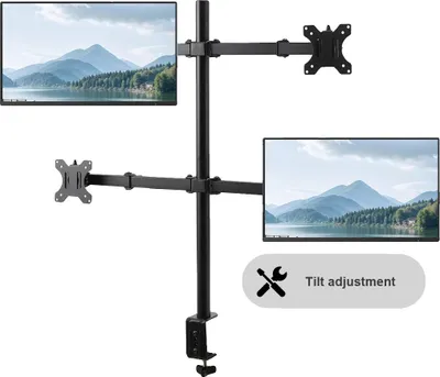Obrázok produktu pre Stojan na štvoricu LCD monitorov, výškovo nastaviteľný, otáčanie o 360°, podporuje 4 obrazovky