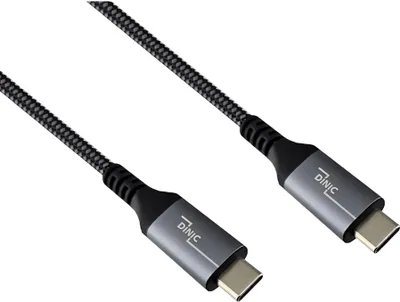 Produktbild von DINIC USB C 4.0 Daten u. Ladekabel, Typ C auf C, PD 240W, schwarz, 1,5m
