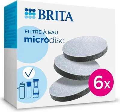 Produktbild von BRITA MicroDisc Filterkartuschen, 6er Pack, 1 Filter = 1 Monat Filtration, Reduziert Chlor, Partikel & Verunreinigungen