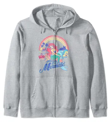 Productafbeelding van Disney Kleine Zeemeermin, pastelkleurige regenboog, retro hoodie