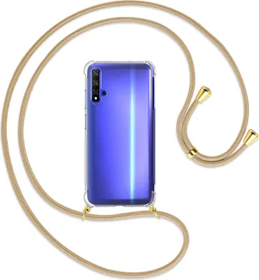 Produktbild von Handykette Backcover-Schutzhülle mit Band (Metall goldfarben) für Honor 20 / Huawei nova 5T - caramel
