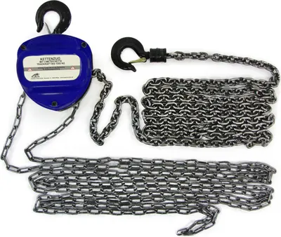 Produktbild von Ramroxx Profi Werkstatt Kettenzug Flaschenzug 4M bis 1T 1000kg blau