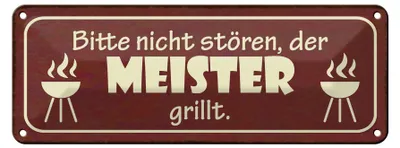 Produktbild von Blechschild Spruch 27x10cm nicht stören der Meister grillt Dekoration
