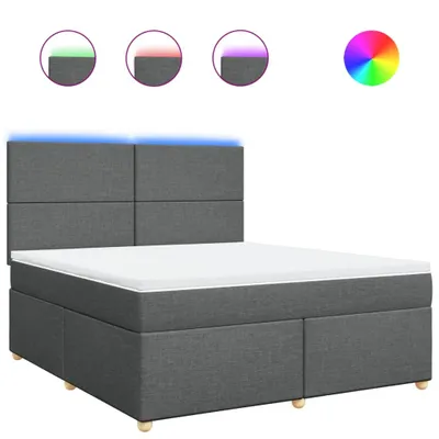 Produktbild von vidaXL Boxspringbett mit Matratze Dunkelgrau 180x200 cm Stoff