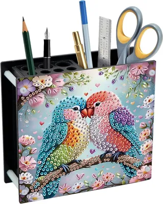 Productafbeelding van Diamond Painting Pennenhouder 13 x 12 cm kralen foto's bureau opslag voor kleurpotloden kunstpenseel bureauorganisator multifunctionele organisator