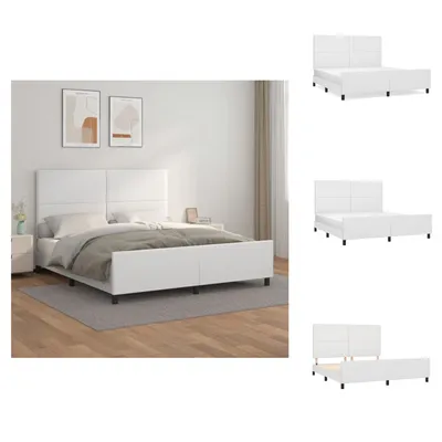 Immagine prodotto di vidaXL Struttura letto con testiera bianca 160x200 cm in Pelle finta - Letti e strutture letto