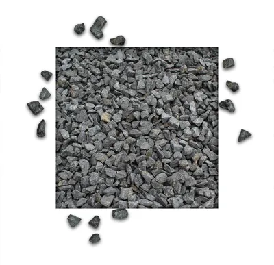 Produktbild von 25 kg Basaltsplitt Anthrazit Gartensplitt Ziersplitt Deko Marmor Dekoration Splitt Körnung 8/11 mm