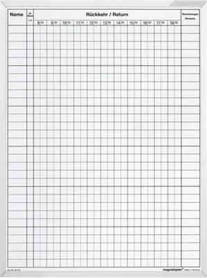 Produktbild von Magnetoplan An- und Abwesenheitsplaner - 30 Mitarbeider - magnethaftend - 60x45cm -  Weiß
