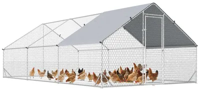 Produktbild von Hühnerstall, Freilaufgehege, Geflügelstall mit Schattendach, Freigehege für 4-6 Hühner, Enten Kaninchen, 3 x 2 x 2 m
