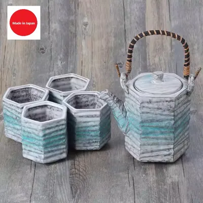 Produktbild von Fine Asianliving Teeservice Orientalische Chinesische Japanische Handgemachte Porzellan Teekanne Teetassen Dekorativer Raum 595-set/5