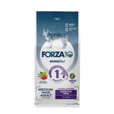 Zdjęcie produktu dla Forza10 MONODiet Sensitive Skin M/L ryba 10kg dla psa