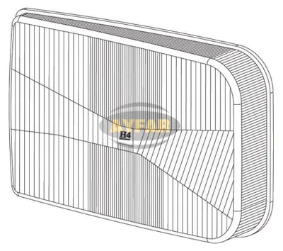 Productafbeelding van Koplampglas, linkerzijde, voor DAF F95, bouwjaar 1887-1995