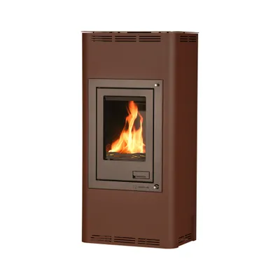 Image de HS FLAMINGO poêle à bois AQUAFLAM 12 avec échangeur de chaleur régulation de base brun-velours