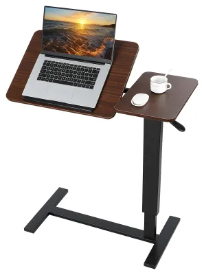 Produktbild von 31,5" mobiler Stehschreibtisch mit 70° neigbarer Tischplatte, Nachttisch mit Rollen, höhenverstellbarer Laptop-Tisch mit Rollen für Homeoffice, Bett und Sofa