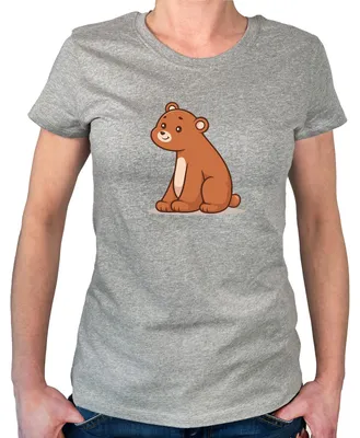 Produktbild von Huuraa Damen T-Shirt Bär Comic XL Sport Grey Bio Baumwolle Fairtrade Damenshirt Geschenkidee