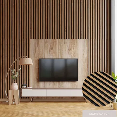 Produktbild von PROVISTON | 3D Wandpaneele Polystyrol | 120 x 2700 mm | Eiche Natur | Akustikpaneele | 7 St.