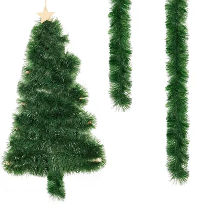 Productafbeelding van Kerstkrans, groen, 6 meter - Ø 13 cm - Kunststof dennenkrans voor binnen- en buitengebruik