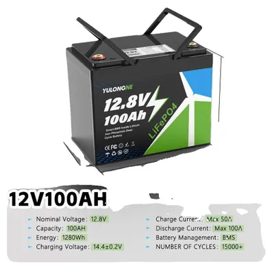 Image de Batterie, capacité de 100 Ah, tension de 12,8 V, YL12V-100AH-B, 100 Ah et plus