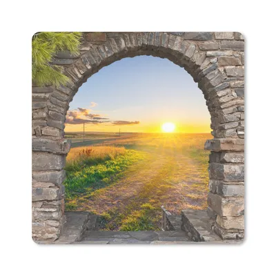 Produktbild von MuchoWow® Mauspad Mousepad Landleben - Sonne - Aussicht - Landschaft 30x30 cm - Mousepads - Maus Mat - Pad - Mausunterlage - Gaming