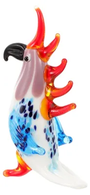 Produktbild von Kristallpapagei Figur aus Glas für die Dekoration im Zuhause und Büro, leicht und stabil, 7,5 x 5 x 3 cm