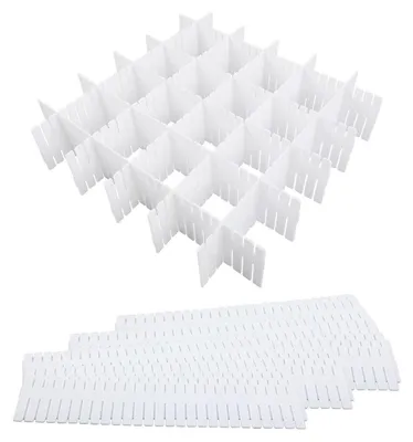 Obrázek produktu pro Organizéry do zásuvek, nastavitelné, bílé, 24 kusů