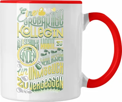 Produktbild von Trendation - Kollegin Abschied Tasse Geschenk Abschiedsgeschenk Neuer Job Jobwechsel Spruch (Rot)