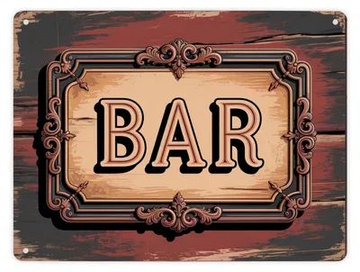 Produktbild von Vintage Bar Metallschild XL in 21x28 cm im Retro-Design