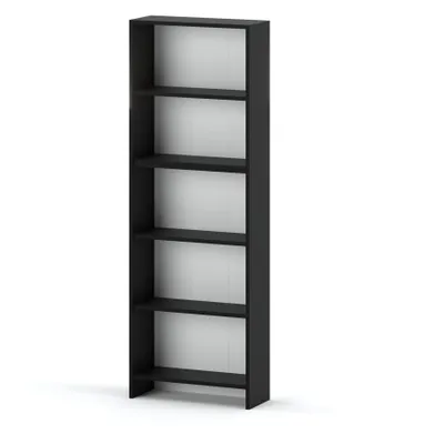 Zdjęcie produktu dla STIV Möbel | Regał Czarny Mat 60x189 cm | 5 półek | Nowoczesny regał do salonu, biura, pokoju młodzieżowego