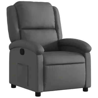 Produktbild von vidaXL Relaxsessel Grau Echtleder