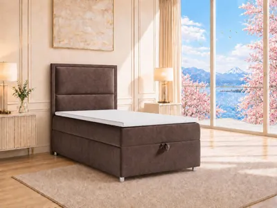 Produktbild von Best for Home Boxspringbett mit Bettkasten Trinity K11-SINGLE 100x200 Bonellfederkern inkl. Topper - Braun