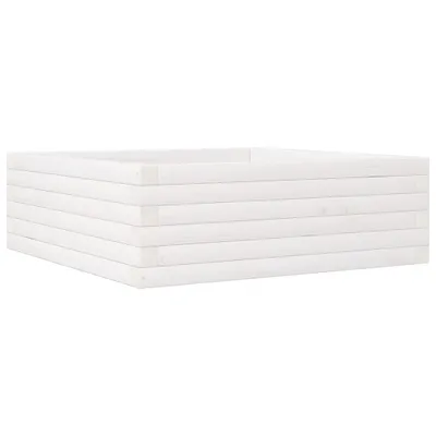 Produktbild von vidaXL Pflanzkübel Weiß 70x70x23 cm Massivholz Kiefer