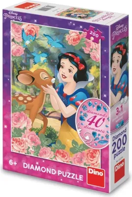 Image de Puzzle DINO avec pierres précieuses Blanche-Neige et les biches 200 pièces