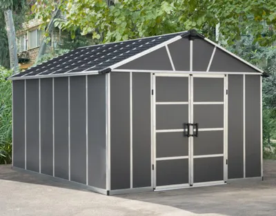 Image de Abris de jardin 11.7m² gris avec base - Palram - 705161 - yukon