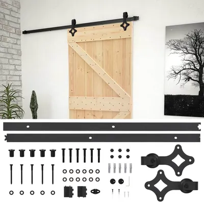 Produktbild von Schiebetür Natürlich und Schwarz 90 x 210 cm