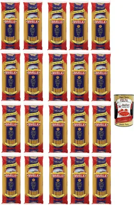 Produktbild von 20x Divella Zitoni N. 1 Hartweizengrieß Pasta Italienische Nudeln 500g Packung + Italian Gourmet Polpa di Pomodoro 400g Dose