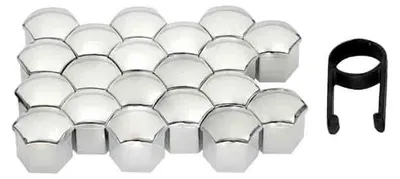 Productafbeelding van Wielboutkapjes 17 mm, chroom, 20 stuks
