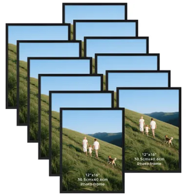 12er-Set Bilderrahmen 30x40 cm Schwarz für Fotos und Poster