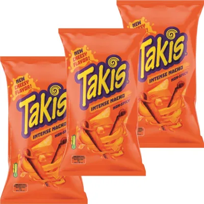 Produktbild von Takis Intense Nacho Non-Spicy New Cheesy Geschmack 100g (3er Pack)
