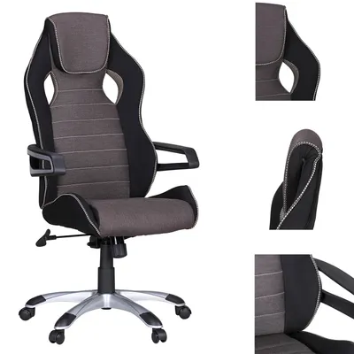 Produktbild von Amstyle Bürostuhl VALENTINO Grau Gaming Chefsessel Racing Drehstuhl 120kg Synchronmechanik Race Schreibtischstuhl; SPM1.257