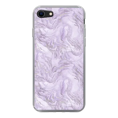 Produktbild von MuchoWow® Handyhülle Schutzhülle Hülle für iPhone SE 2022 Marmor - Silber - Muster Silikon Softcase Handy Hülle - Schutzhülle