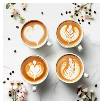 Produktbild von Cappuccino Tasse und Untertasse 200 ml - 4er Set weiß